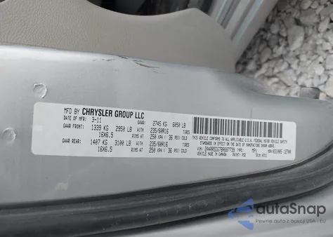 2011 Chrysler Town & Country Touring из США, поврежденный, VIN 2A4RR5DG7BR687739